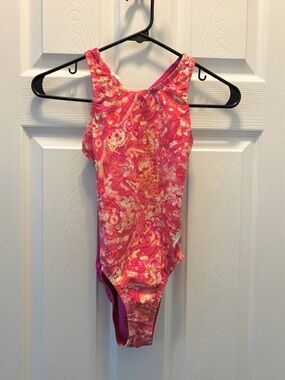 Pink Paisley Snowflake Designs Gymnastics Leotard, adult x-small